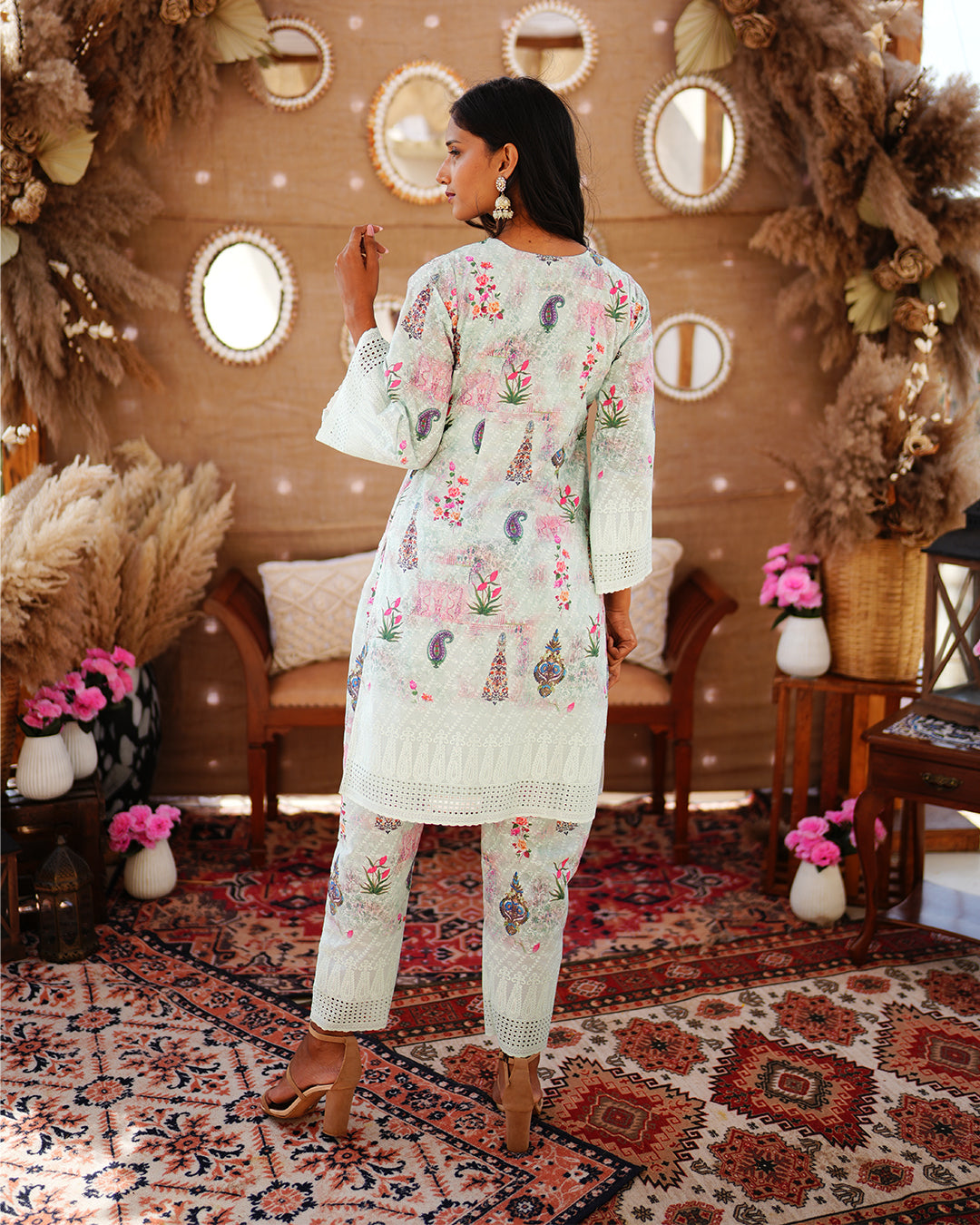 Lime Green Cotton salwar suit