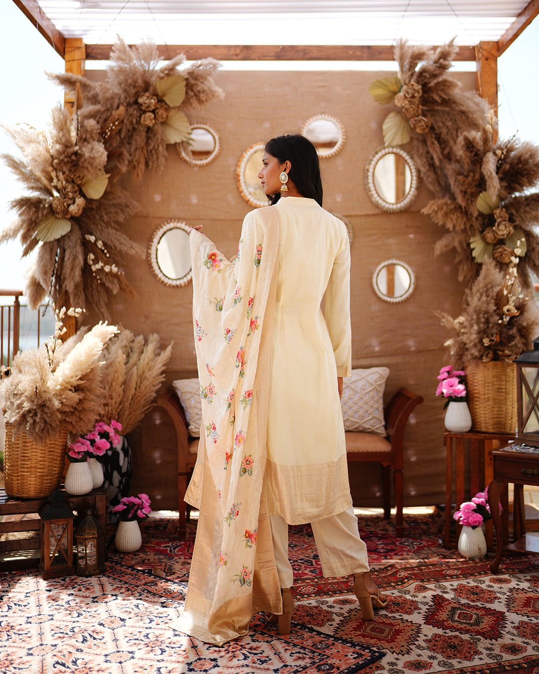 Metal white pure cotton silk weaving salwar kameez set