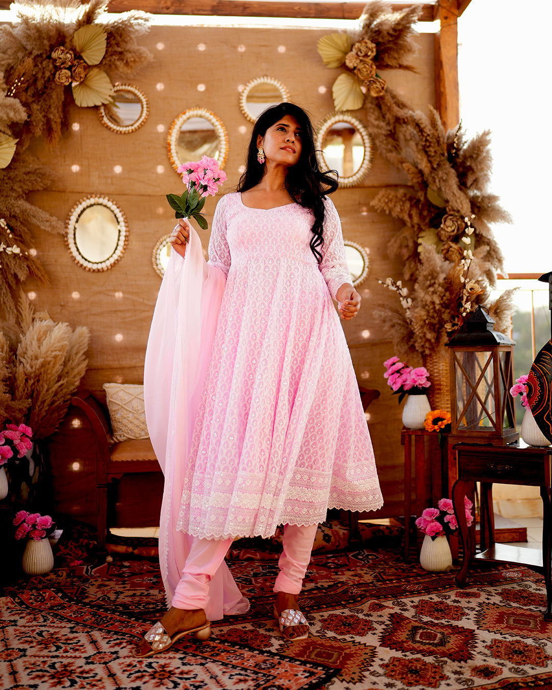 Baby Pink Pure Georgette Anarkali