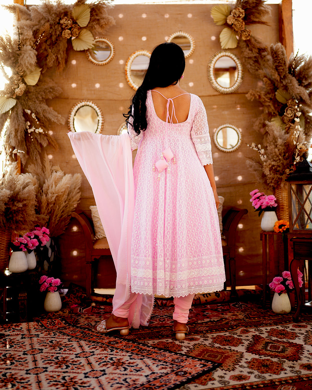 Baby Pink Pure Georgette Anarkali